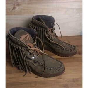El Vaquero Mayclip Wornout Antilope Moccasin Boots Size 38  Made Italy- EUC